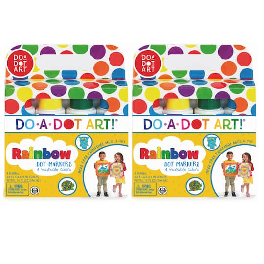 Do-A-Dot Art&#xAE; Washable Rainbow Dot Markers, 2 Packs of 4